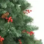 Albero Natale Artificiale Incernierato con Pigne e Bacche 180cm