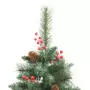 Albero Natale Artificiale Incernierato con Pigne e Bacche 210cm