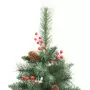 Albero Natale Artificiale Incernierato con Pigne e Bacche 240cm