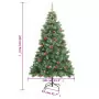 Albero Natale Artificiale Incernierato con Pigne e Bacche 240cm