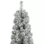 Albero di Natale Sottile con Base e Neve Floccata 300 cm PVC