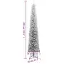 Albero di Natale Sottile con Base e Neve Floccata 300 cm PVC