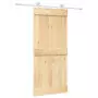 Porta Scorrevole con Set Hardware 90x210 cm Legno Massello Pino