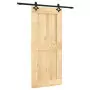 Porta Scorrevole con Set Hardware 90x210 cm Legno Massello Pino