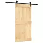 Porta Scorrevole con Set Hardware 100x210cm Legno Massello Pino