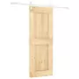 Porta Scorrevole con Set Hardware 80x210 cm Legno Massello Pino