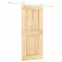 Porta Scorrevole con Set Hardware 90x210 cm Legno Massello Pino