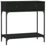 Tavolino Consolle Nero 75x34,5x75 cm in Legno Multistrato