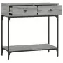 Tavolino Consolle Grigio Sonoma 75x34,5x75cm Legno Multistrato