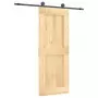 Porta Scorrevole con Set Hardware 80x210 cm Legno Massello Pino