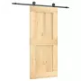 Porta Scorrevole con Set Hardware 90x210 cm Legno Massello Pino