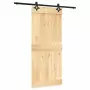 Porta Scorrevole con Set Hardware 90x210 cm Legno Massello Pino