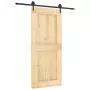 Porta Scorrevole con Set Hardware 90x210 cm Legno Massello Pino