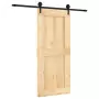 Porta Scorrevole con Set Hardware 90x210 cm Legno Massello Pino