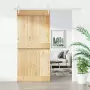 Porta Scorrevole con Set Hardware 95x210 cm Legno Massello Pino