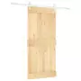 Porta Scorrevole con Set Hardware 95x210 cm Legno Massello Pino