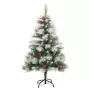 Albero Natale Artificiale Incernierato con Pigne e Bacche 120cm