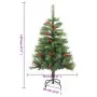 Albero Natale Artificiale Incernierato con Pigne e Bacche 120cm