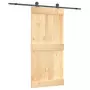 Porta Scorrevole con Set Hardware 95x210 cm Legno Massello Pino