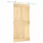 Porta Scorrevole con Set Hardware 100x210cm Legno Massello Pino