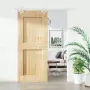 Porta Scorrevole con Set Hardware 80x210 cm Legno Massello Pino