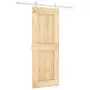 Porta Scorrevole con Set Hardware 80x210 cm Legno Massello Pino