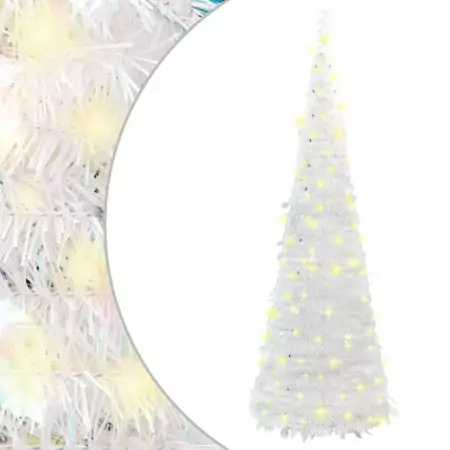 Albero di Natale Artificiale Pop-up con 100 LED Bianco 150 cm