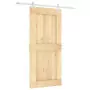 Porta Scorrevole con Set Hardware 95x210 cm Legno Massello Pino