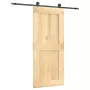 Porta Scorrevole con Set Hardware 90x210 cm Legno Massello Pino