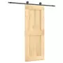 Porta Scorrevole con Set Hardware 80x210 cm Legno Massello Pino