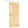 Porta Scorrevole con Set Hardware 95x210 cm Legno Massello Pino