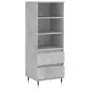 Credenza Grigio Cemento 40x36x110 cm in Legno Multistrato