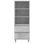 Credenza Grigio Cemento 40x36x110 cm in Legno Multistrato