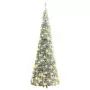 Albero di Natale Artificiale Pop-up Neve Fioccata 50 LED 120 cm