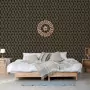 DUTCH WALLCOVERINGS Carta da Parati Geometric Nero e Oro