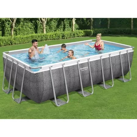 Bestway Set Piscina Power Steel Rettangolare 488x244x122 cm