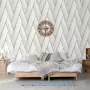 DUTCH WALLCOVERINGS Carta da Parati Geometric Bianco e Oro