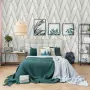 DUTCH WALLCOVERINGS Carta da Parati Geometric Bianco e Oro