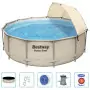 Bestway Set Piscina con Tettoia Power Steel 396x107 cm