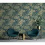 DUTCH WALLCOVERINGS Carta da Parati "Tropical" Blu Scuro e Oro