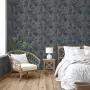 DUTCH WALLCOVERINGS Carta da Parati Joelle in Argento e Blu