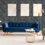 DUTCH WALLCOVERINGS Carta da Parati Joelle in Argento e Blu