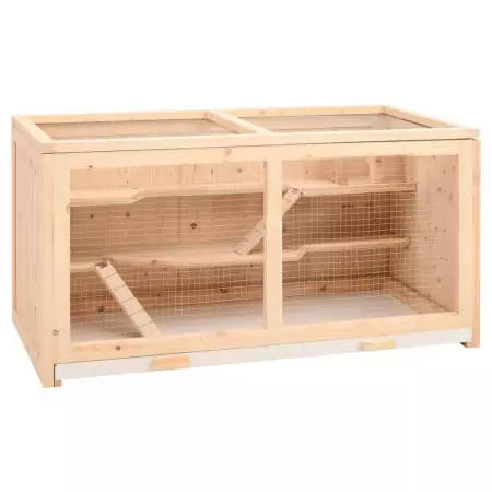 Gabbia per Criceti 89,5x45x45 cm in Legno Massello di Abete