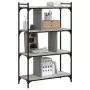 Libreria Grigio Sonoma 4 Ripiani 76x32x123 cm Legno Multistrato