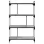 Libreria Grigio Sonoma 4 Ripiani 76x32x123 cm Legno Multistrato