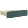 Divano Letto Estraibile Cassetti Verde Scuro 90x200cm Velluto