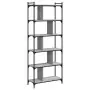 Libreria Grigio Sonoma 6 Ripiani 76x32x192 cm Legno Multistrato