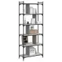 Libreria Grigio Sonoma 6 Ripiani 76x32x192 cm Legno Multistrato