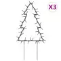 Decorazioni Luminose Natalizie Picchetti 3pz Albero 50LED 30cm