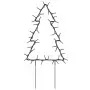 Decorazioni Luminose Natalizie Picchetti 3pz Albero 50LED 30cm